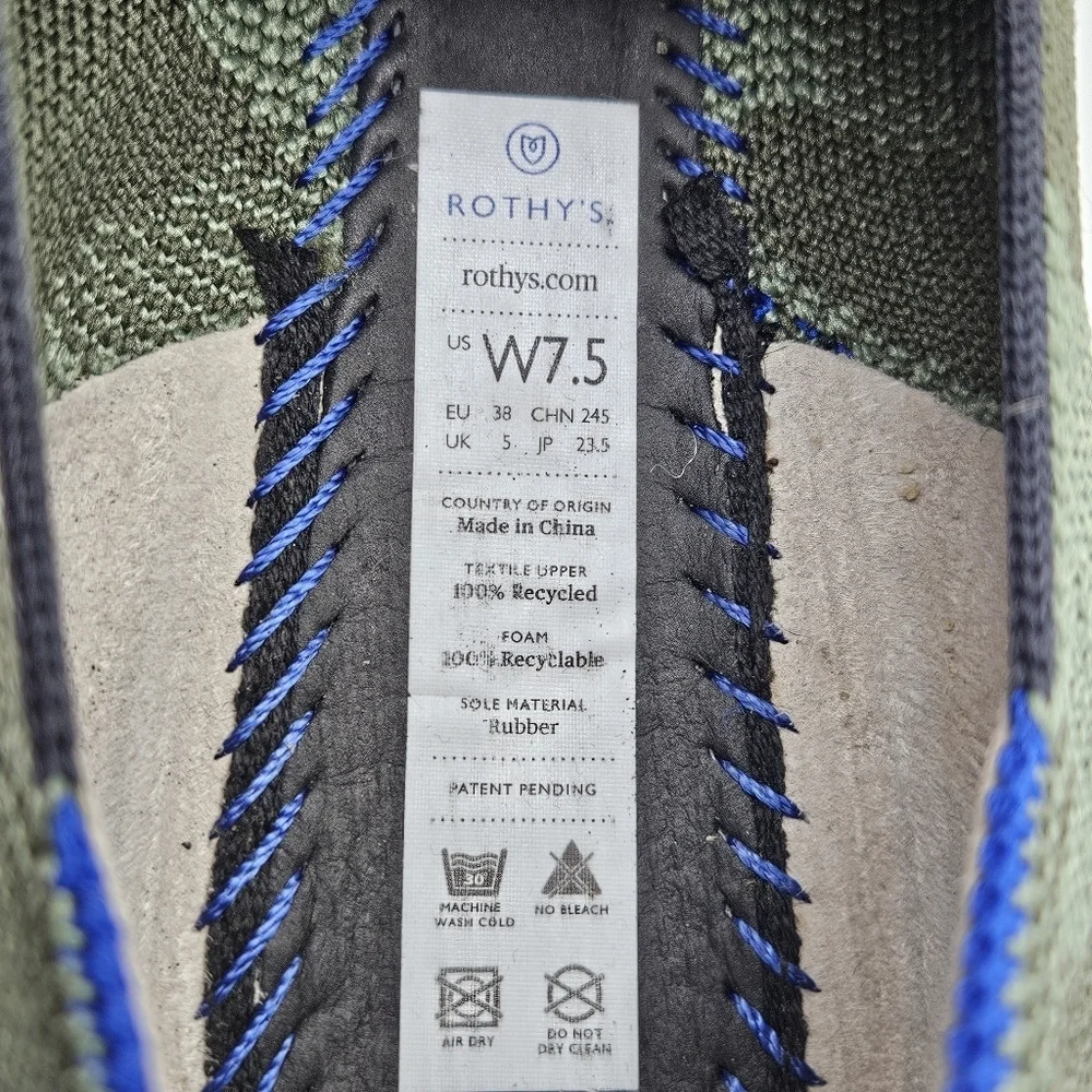 Rothys the Loafer in olive camo size 7.5